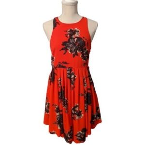 Free People Floral Mini Dress Red
